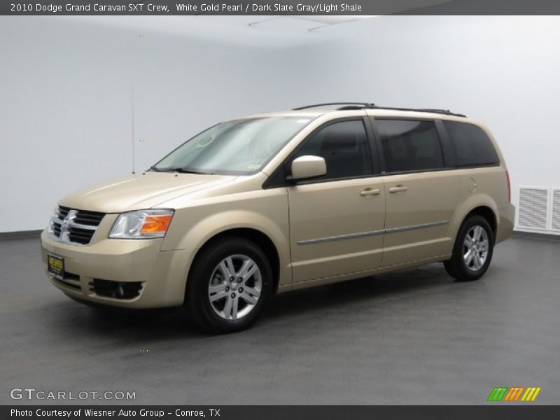 White Gold Pearl / Dark Slate Gray/Light Shale 2010 Dodge Grand Caravan SXT Crew