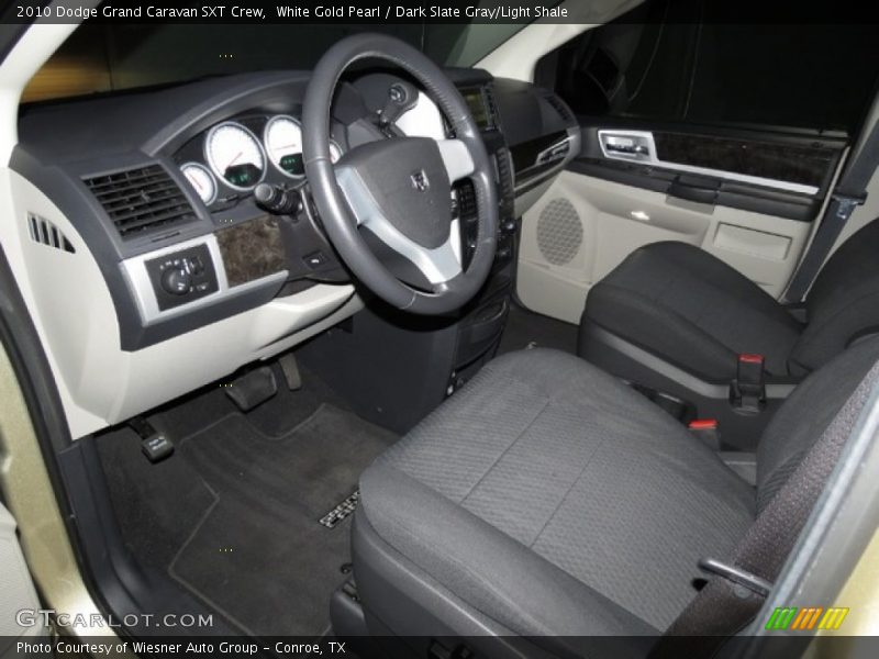 White Gold Pearl / Dark Slate Gray/Light Shale 2010 Dodge Grand Caravan SXT Crew