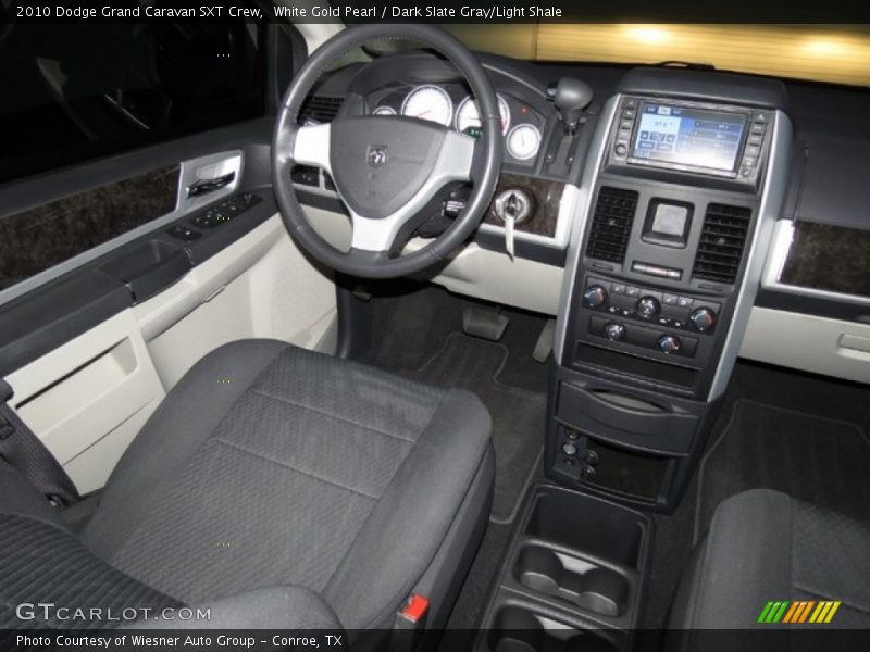 White Gold Pearl / Dark Slate Gray/Light Shale 2010 Dodge Grand Caravan SXT Crew