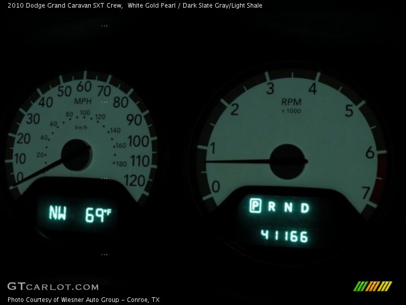 White Gold Pearl / Dark Slate Gray/Light Shale 2010 Dodge Grand Caravan SXT Crew