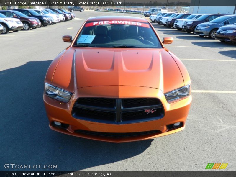 Toxic Orange Pearl / Black 2011 Dodge Charger R/T Road & Track