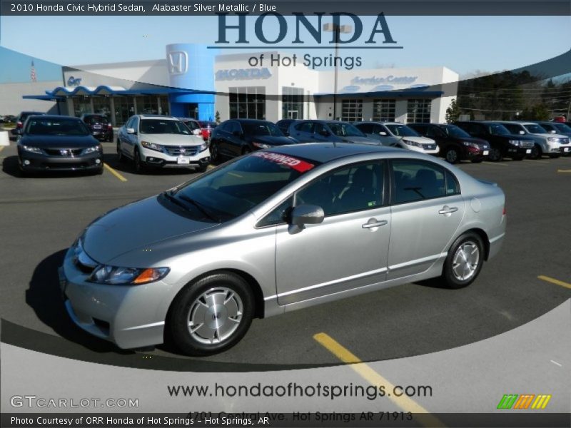 Alabaster Silver Metallic / Blue 2010 Honda Civic Hybrid Sedan