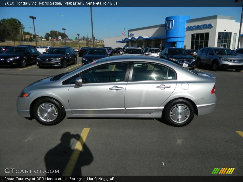 Alabaster Silver Metallic / Blue 2010 Honda Civic Hybrid Sedan