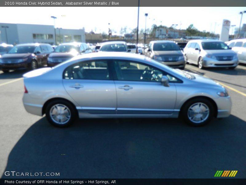 Alabaster Silver Metallic / Blue 2010 Honda Civic Hybrid Sedan