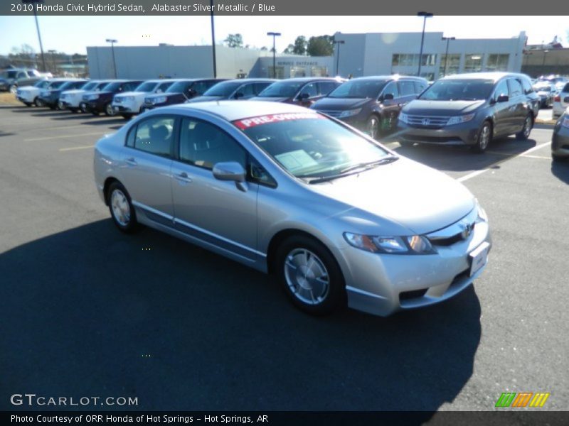 Alabaster Silver Metallic / Blue 2010 Honda Civic Hybrid Sedan