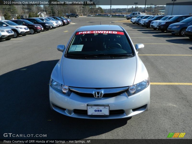 Alabaster Silver Metallic / Blue 2010 Honda Civic Hybrid Sedan