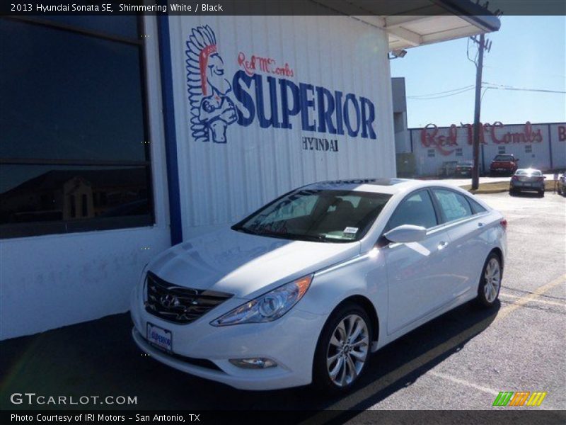 Shimmering White / Black 2013 Hyundai Sonata SE