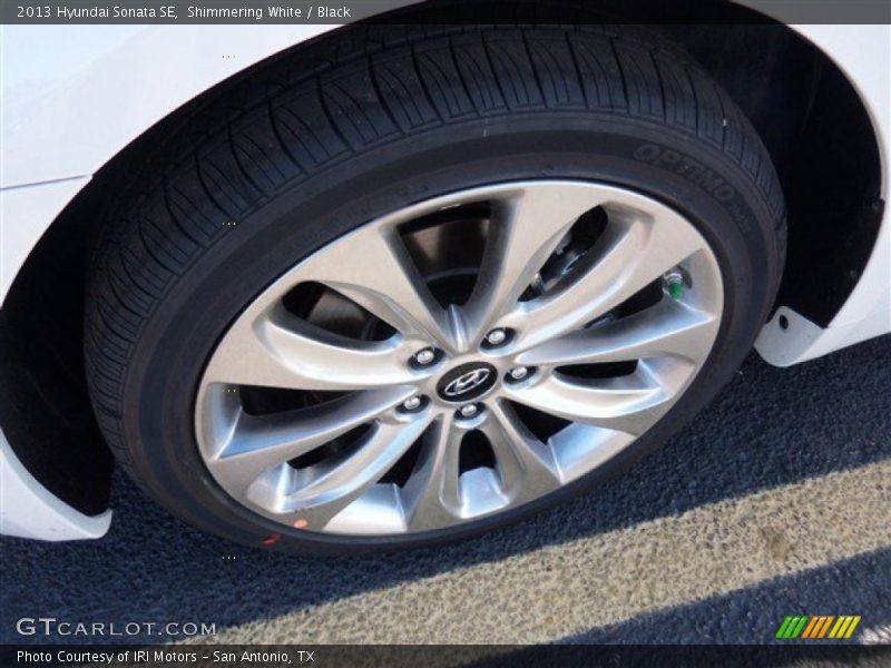 Shimmering White / Black 2013 Hyundai Sonata SE