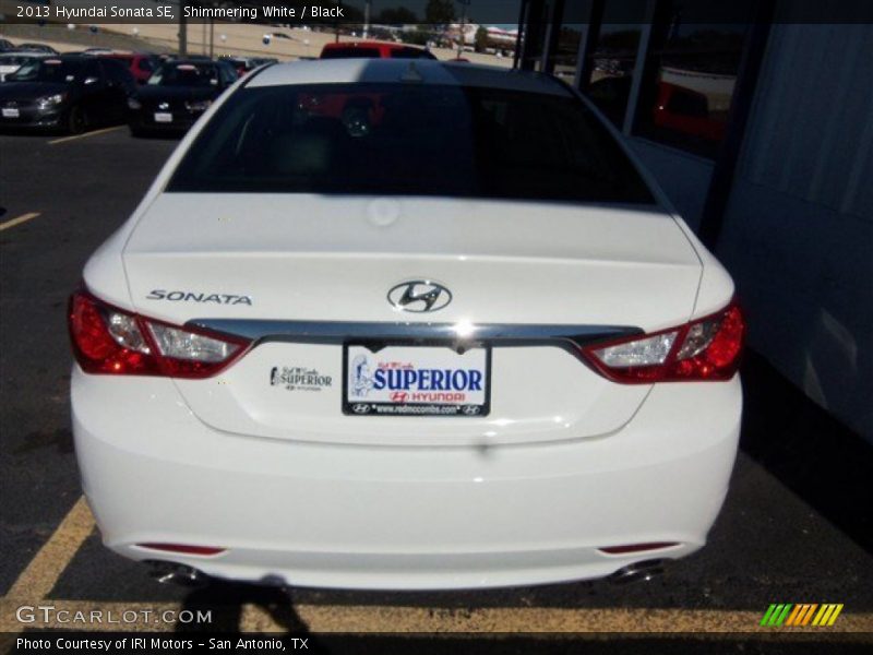 Shimmering White / Black 2013 Hyundai Sonata SE