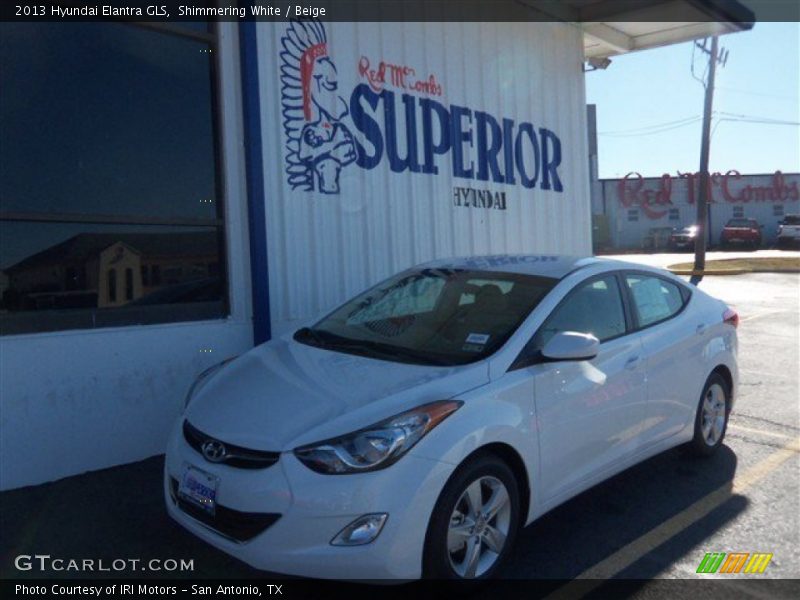 Shimmering White / Beige 2013 Hyundai Elantra GLS