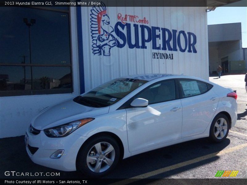 Shimmering White / Beige 2013 Hyundai Elantra GLS