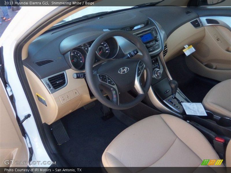 Shimmering White / Beige 2013 Hyundai Elantra GLS