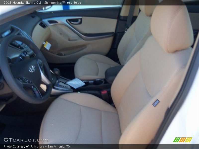 Shimmering White / Beige 2013 Hyundai Elantra GLS