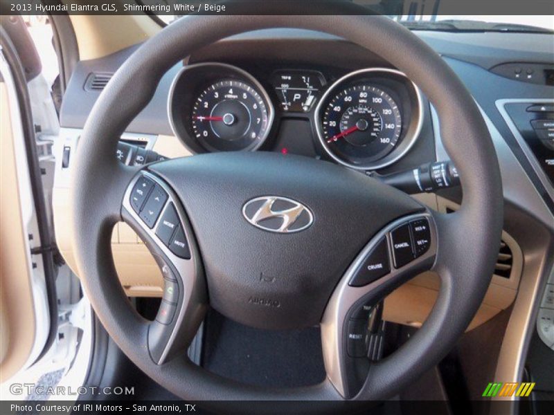Shimmering White / Beige 2013 Hyundai Elantra GLS