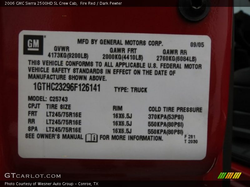 Fire Red / Dark Pewter 2006 GMC Sierra 2500HD SL Crew Cab