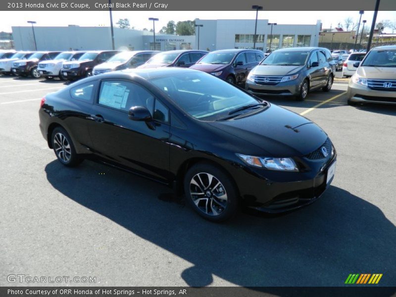 Crystal Black Pearl / Gray 2013 Honda Civic EX Coupe