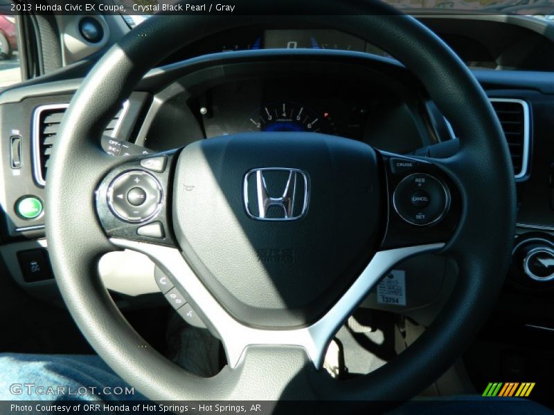Crystal Black Pearl / Gray 2013 Honda Civic EX Coupe