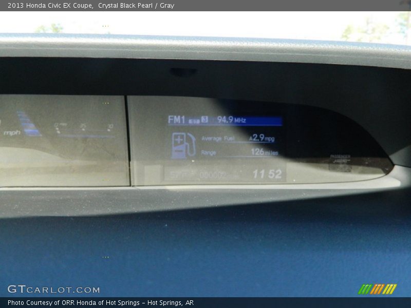 Crystal Black Pearl / Gray 2013 Honda Civic EX Coupe