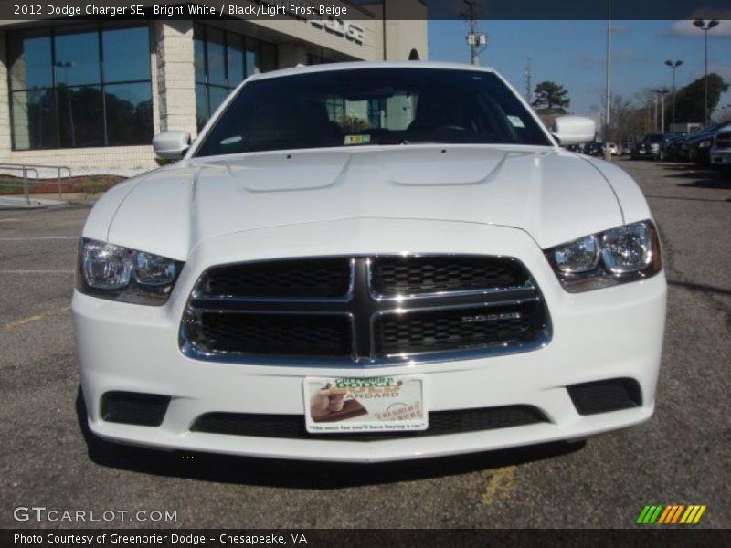 Bright White / Black/Light Frost Beige 2012 Dodge Charger SE