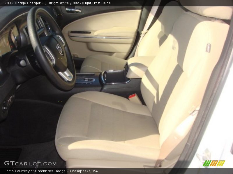 Bright White / Black/Light Frost Beige 2012 Dodge Charger SE