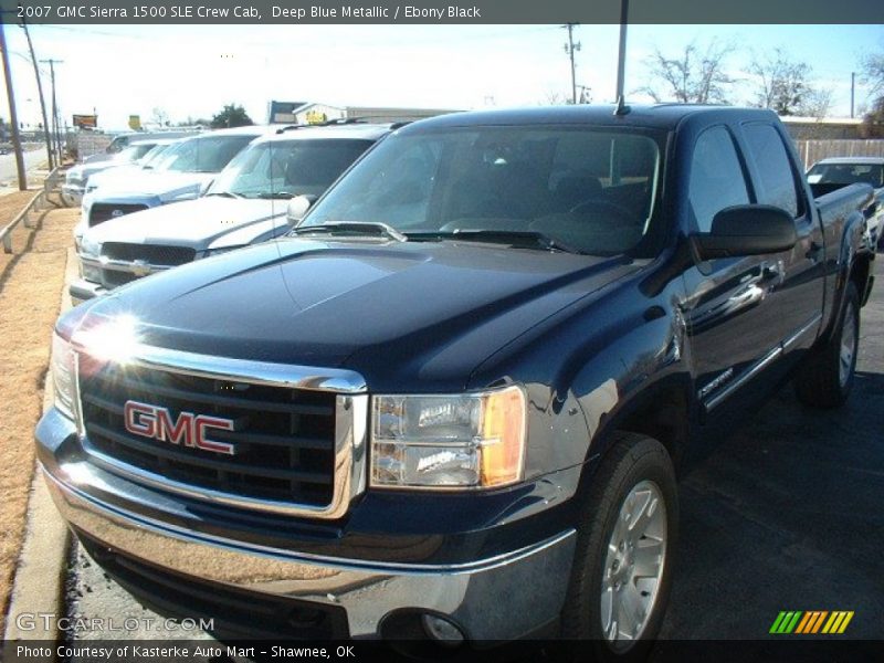 Deep Blue Metallic / Ebony Black 2007 GMC Sierra 1500 SLE Crew Cab