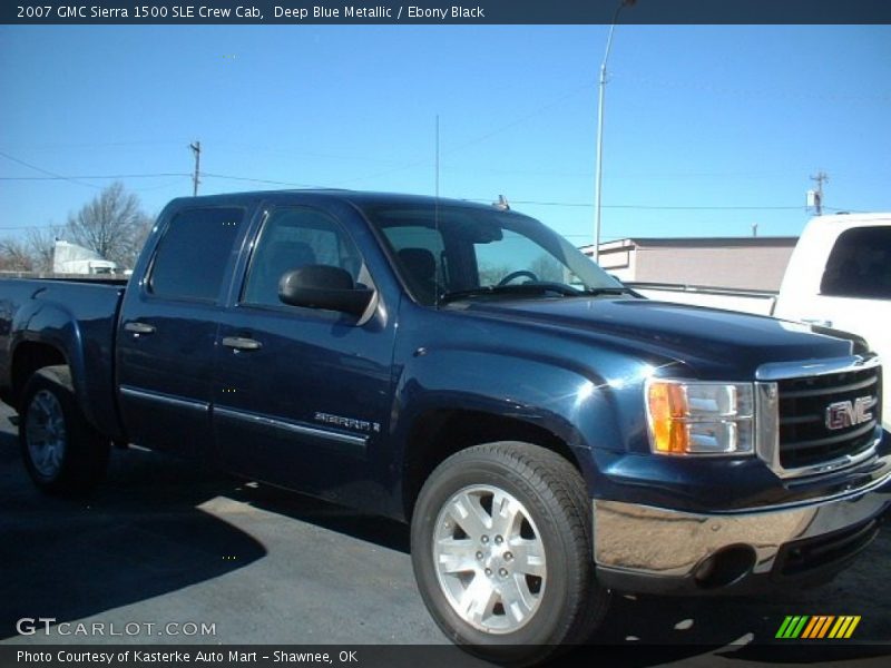 Deep Blue Metallic / Ebony Black 2007 GMC Sierra 1500 SLE Crew Cab