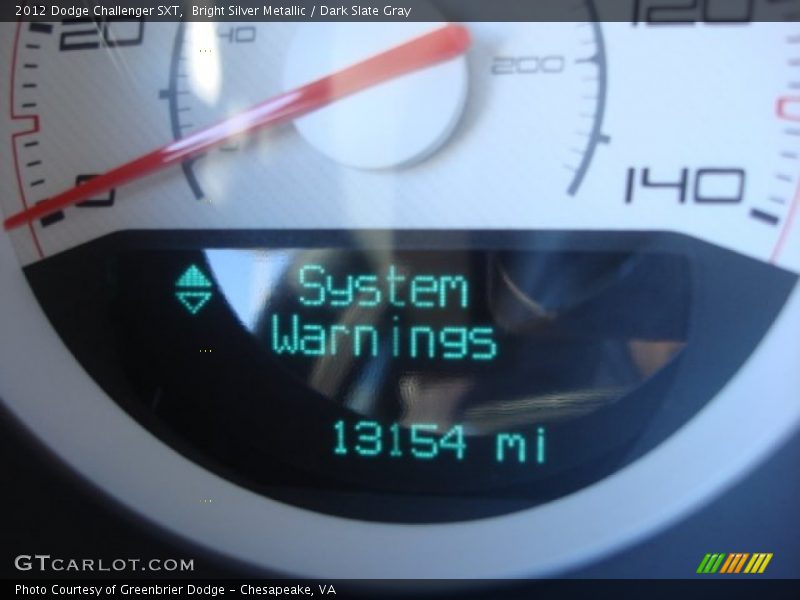 Bright Silver Metallic / Dark Slate Gray 2012 Dodge Challenger SXT