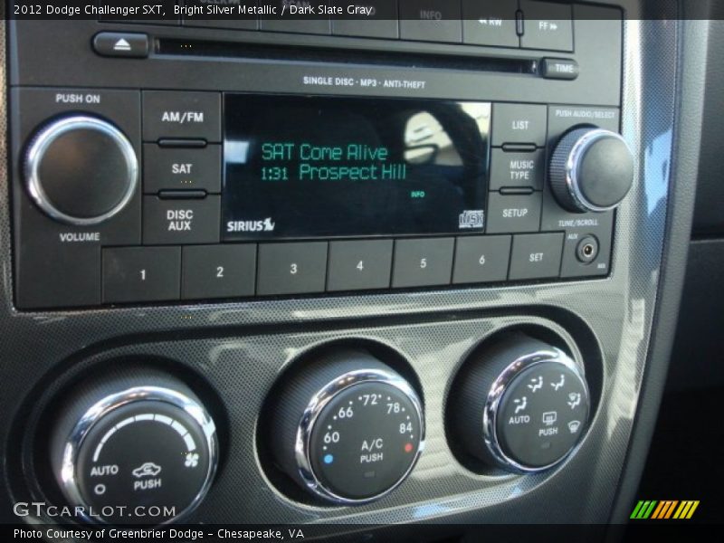 Bright Silver Metallic / Dark Slate Gray 2012 Dodge Challenger SXT