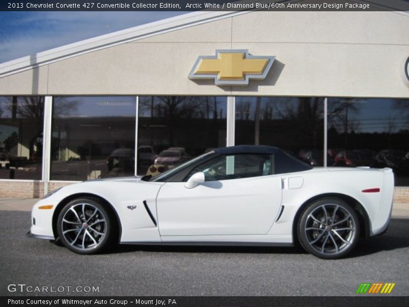Arctic White / Diamond Blue/60th Anniversary Design Package 2013 Chevrolet Corvette 427 Convertible Collector Edition