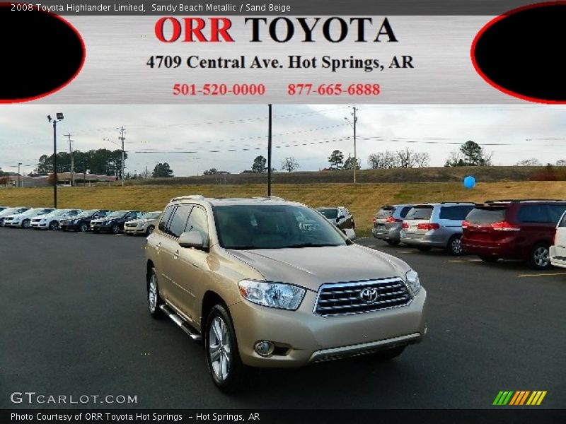 Sandy Beach Metallic / Sand Beige 2008 Toyota Highlander Limited