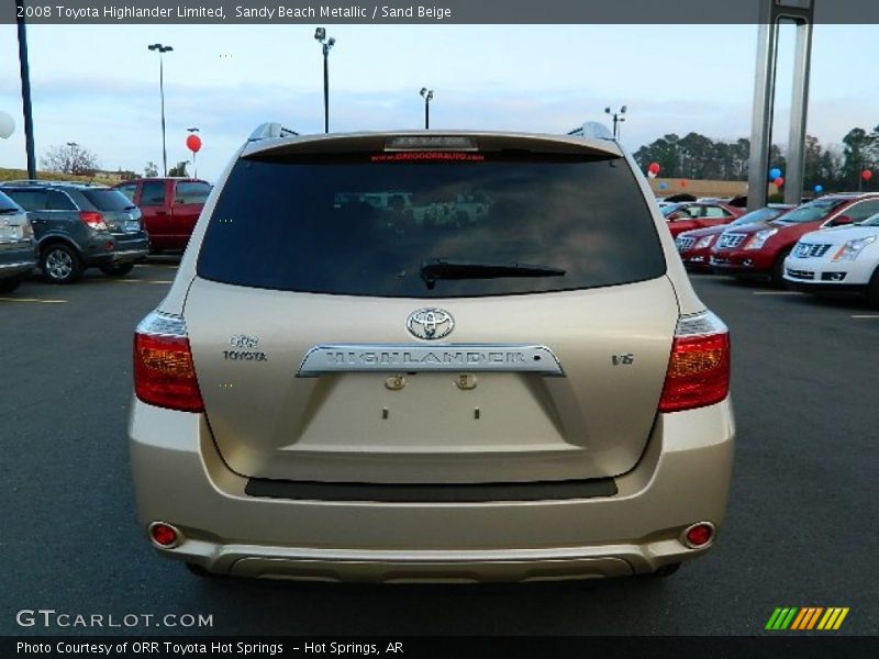 Sandy Beach Metallic / Sand Beige 2008 Toyota Highlander Limited