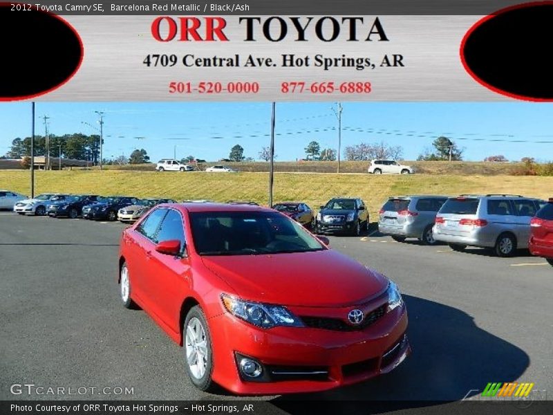 Barcelona Red Metallic / Black/Ash 2012 Toyota Camry SE