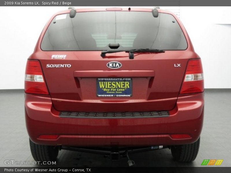Spicy Red / Beige 2009 Kia Sorento LX