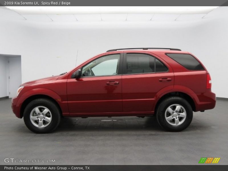 Spicy Red / Beige 2009 Kia Sorento LX
