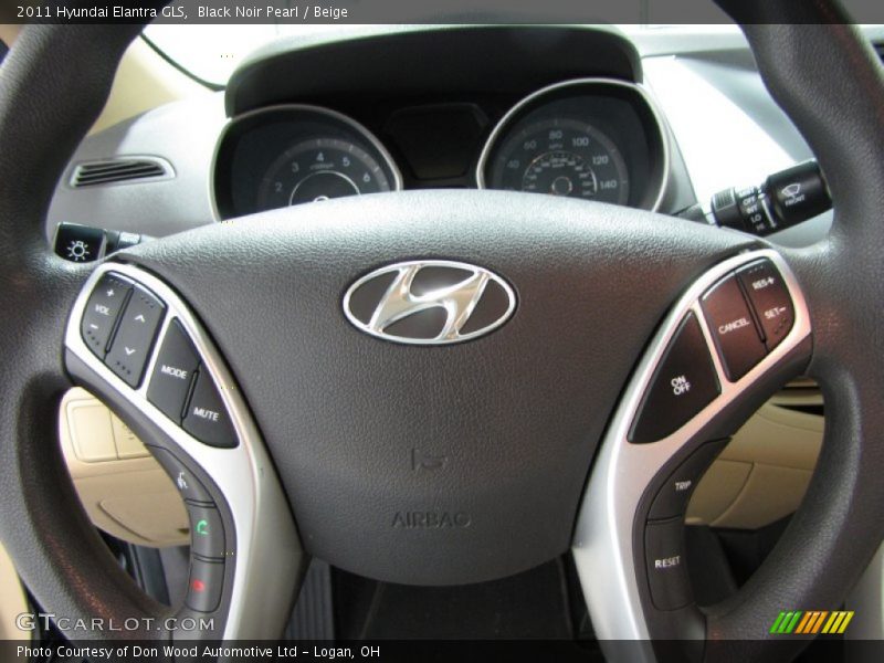 Black Noir Pearl / Beige 2011 Hyundai Elantra GLS