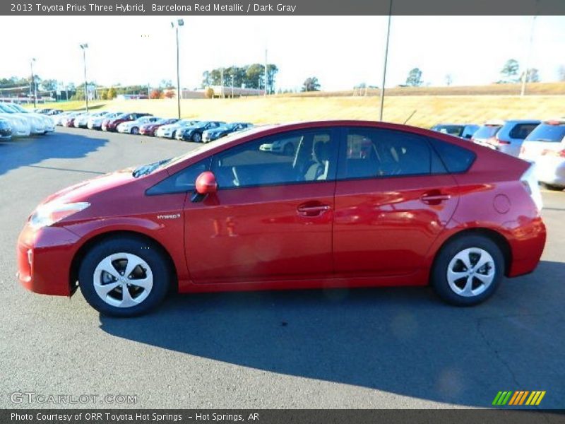 Barcelona Red Metallic / Dark Gray 2013 Toyota Prius Three Hybrid