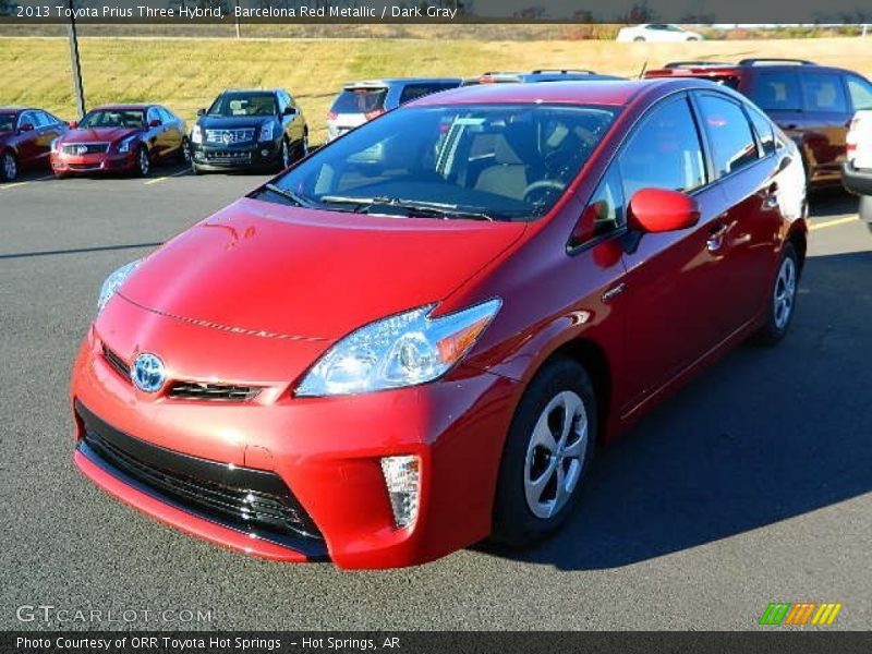 Barcelona Red Metallic / Dark Gray 2013 Toyota Prius Three Hybrid