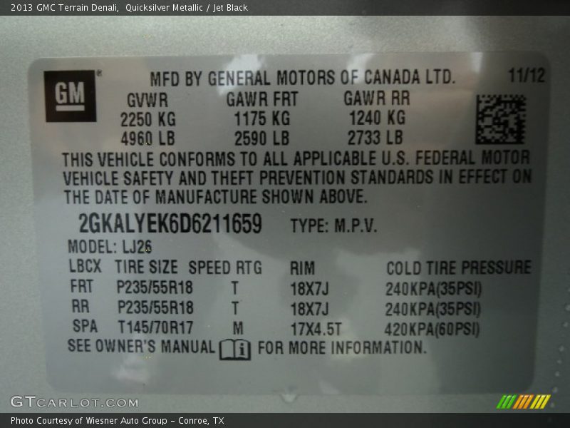 Quicksilver Metallic / Jet Black 2013 GMC Terrain Denali