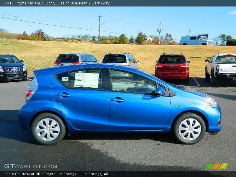 Blazing Blue Pearl / Dark Gray 2013 Toyota Yaris SE 5 Door