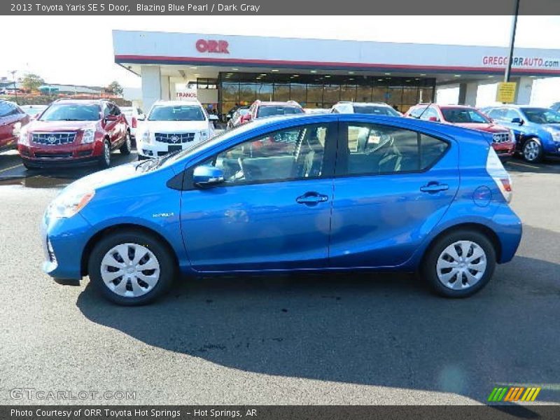 Blazing Blue Pearl / Dark Gray 2013 Toyota Yaris SE 5 Door