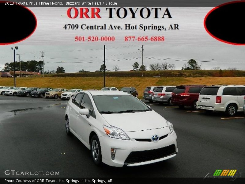 Blizzard White Pearl / Bisque 2013 Toyota Prius Three Hybrid