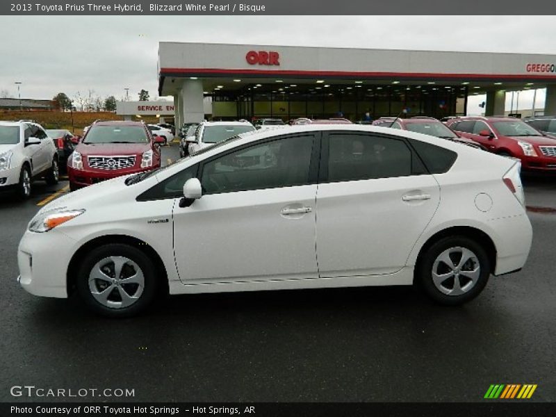 Blizzard White Pearl / Bisque 2013 Toyota Prius Three Hybrid
