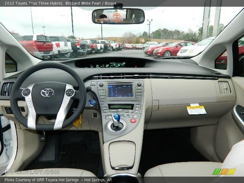 Blizzard White Pearl / Bisque 2013 Toyota Prius Three Hybrid
