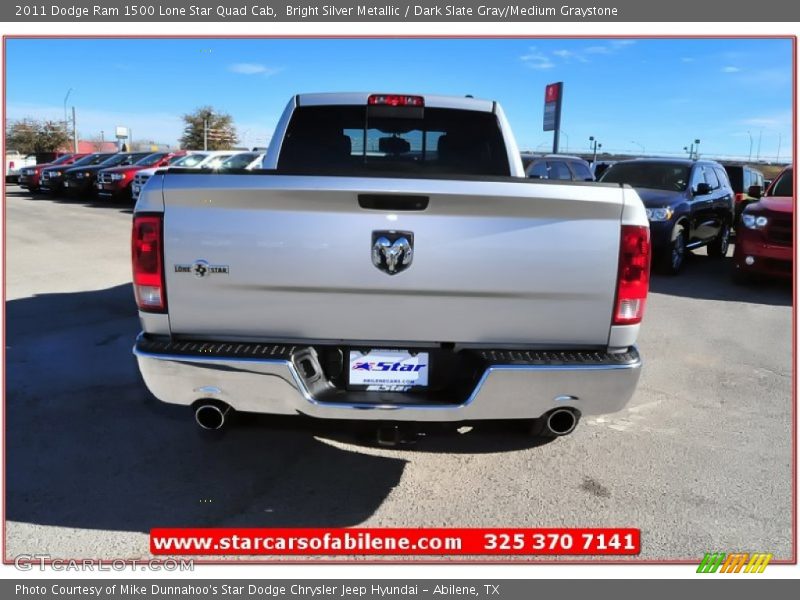 Bright Silver Metallic / Dark Slate Gray/Medium Graystone 2011 Dodge Ram 1500 Lone Star Quad Cab