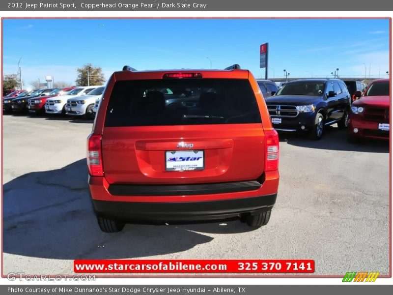 Copperhead Orange Pearl / Dark Slate Gray 2012 Jeep Patriot Sport