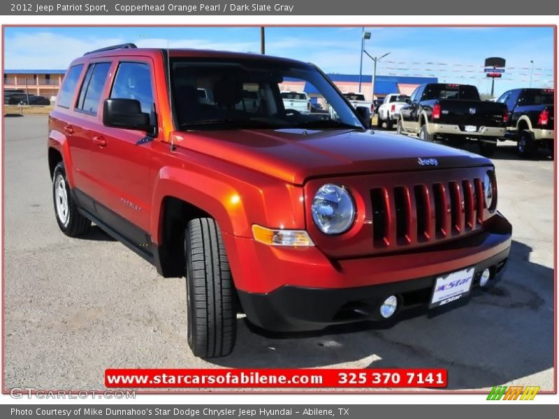 Copperhead Orange Pearl / Dark Slate Gray 2012 Jeep Patriot Sport