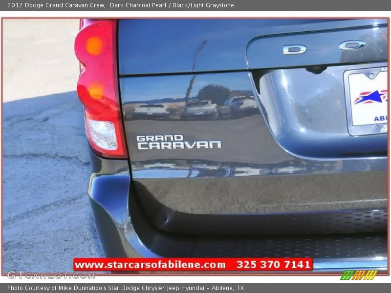 Dark Charcoal Pearl / Black/Light Graystone 2012 Dodge Grand Caravan Crew