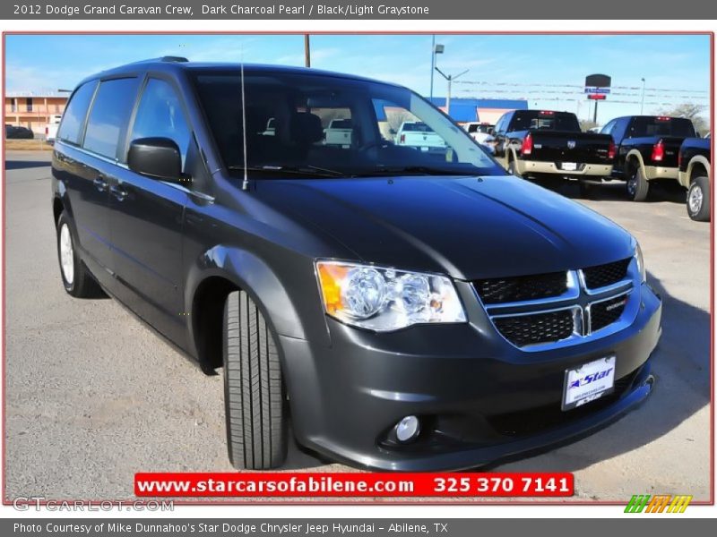 Dark Charcoal Pearl / Black/Light Graystone 2012 Dodge Grand Caravan Crew