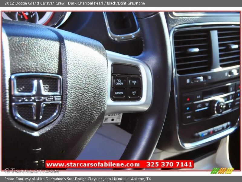 Dark Charcoal Pearl / Black/Light Graystone 2012 Dodge Grand Caravan Crew