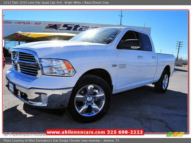 Bright White / Black/Diesel Gray 2013 Ram 1500 Lone Star Quad Cab 4x4